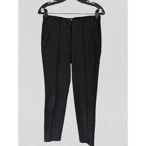 CAMBIO Pants Tapered Zipped Pockets Heather Gray Wool Blend Stretch Size 8